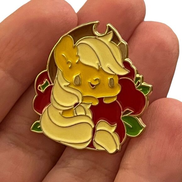 My Little Pony Apple Jack Kawaii Chibi Enamel Pin - Picture 2 of 9